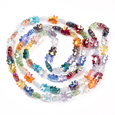 Electroplate Transparent Glass Beads Strands EGLA-CJC0002-02-1