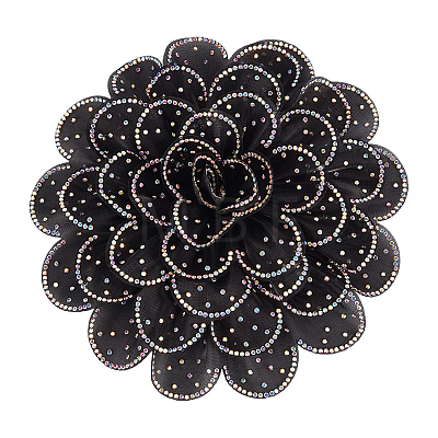Polyester Flower Brooches JEWB-WH0020-130A-1