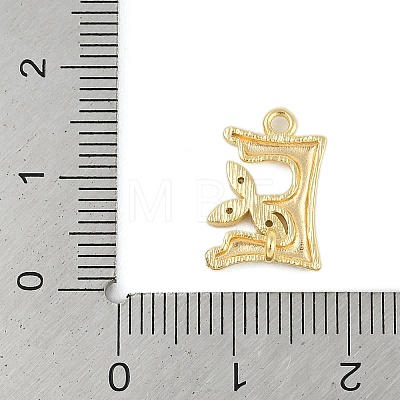 Brass Crystal Rhinestone Letter Links Connector Charms KK-S395-06G-E-1