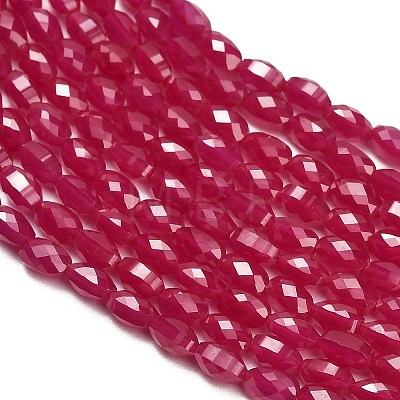 Lab Grown Red Corundum Beads Strands GG-CBAC488-01A-1