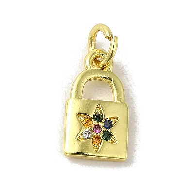 Brass Micro Pave Cubic Zirconia Charms KK-M283-28C-02-1