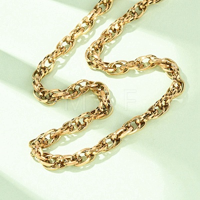 7MM 304 Stainless Steel Rope Chain Necklaces with OT Clasps for Men Women NJEW-P355-01B-G-1
