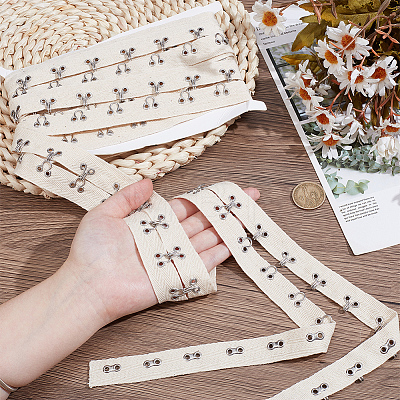 Hook and Eye Cotton Tape Trim Ribbons DIY-WH0816-159-1
