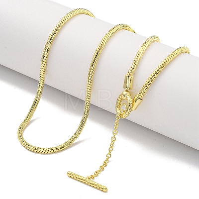 Brass Snake Chain Necklaces for Women NJEW-G084-01G-1