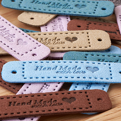 Microfiber Leather Labels DIY-TA0003-14-1