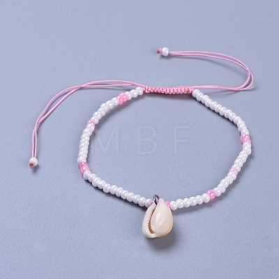 Adjustable Glass Seed Bead Braided Bead Bracelets BJEW-JB04283-M-1