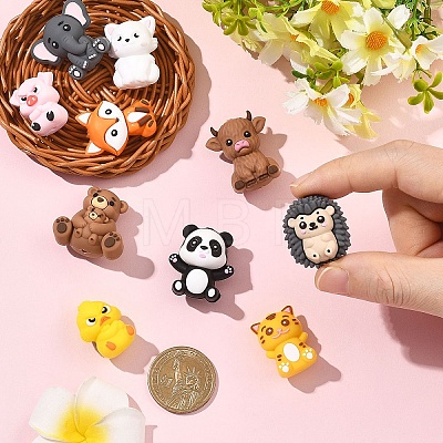 5Pcs 5 Styles Silicone Focal Beads SIL-YW0002-29A-1