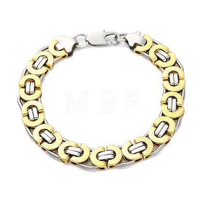 304 Stainless Steel Byzantine Chain Bracelets for Women Men BJEW-R018-22GP-02-1