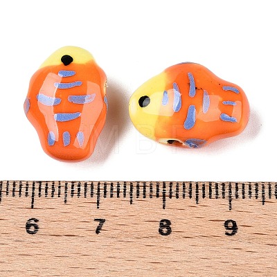 Handmade Printed Porcelain Beads Strand PORC-T133-02E-1