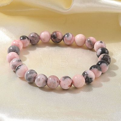 Natural Zebra Jasper Bead Stretch Bracelets X-BJEW-K212-B-035-1