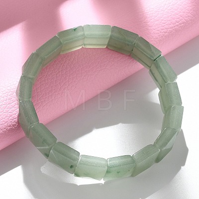 Square Natural Green Aventurine Beads Stretch Bracelets for Women Men BJEW-C097-06O-1