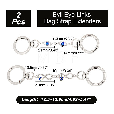 1 Set Alloy Enamel Evil Eye Links Bag Strap Extenders FIND-AR0003-58-1