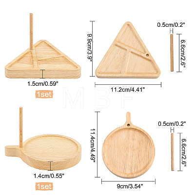  2 Styles Wooden Weaving Beading Loom Kit TOOL-NB0001-63-1