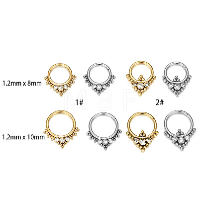 316L Surgical Stainless Steel Micro Pave Clear Cubic Zirconia Nose Rings WG1C8D8-02-1