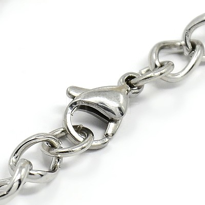 Fashionable 304 Stainless Steel Side Twisted Chain Bracelets STAS-A028-B073P-1