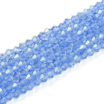 Transparent Electroplate Glass Beads Strands EGLA-A039-T2mm-A07-1
