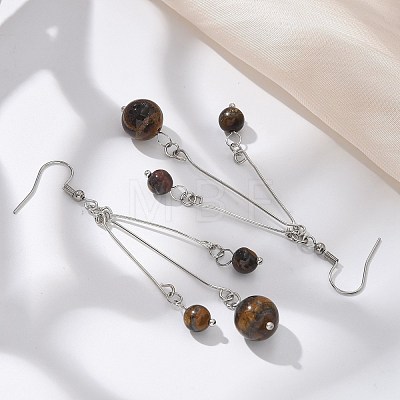 Natural Gemstone Dangle Earrings Sets EJEW-JE02813-1