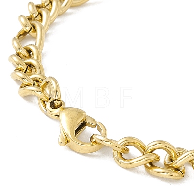 Vacuum Plating 304 Stainless Steel Figaro Chains Bracelet for Men Women STAS-E001-08G-1