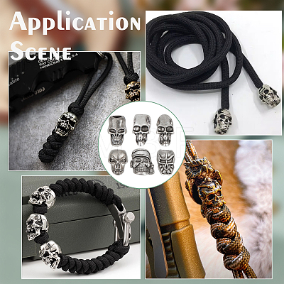 30Pcs 6 Styles Tibetan Style Alloy European Beads MPDL-PH0001-18AS-1