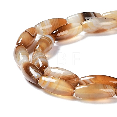 Natural Banded Agate Beads Strands G-G0001-D01-1
