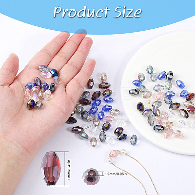 80pcs 8 Colors Electroplate Glass Beads EGLA-CA0001-14-1