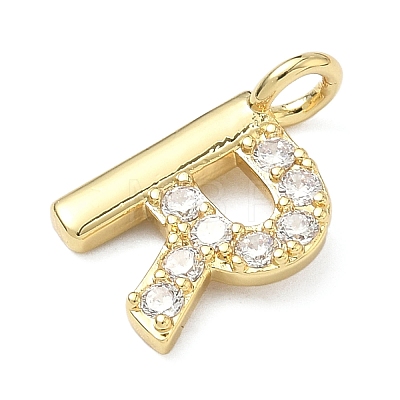 Brass Micro Pave Clear Cubic Zirconia Pendants KK-I476-01G-R-1