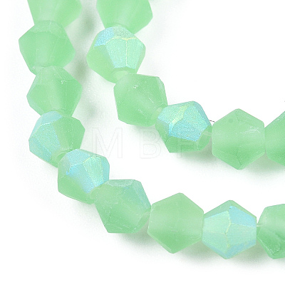 Imitate Austrian Crystal Bicone Frosted Glass Beads Strands GLAA-F029-TM3mm-A24-1