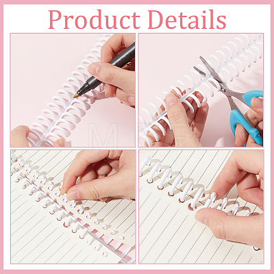 Plastic Loose Leaf Book Binder Hinged Rings AJEW-GF0015-32A-1