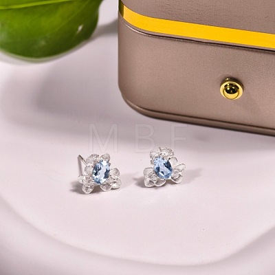 925 Sterling Silver Cubic Zirconia Stud Earrings FS-WGAB3DC-18-1