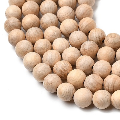 Natural Wood Beads Strands WOOD-B011-01A-6mm-1