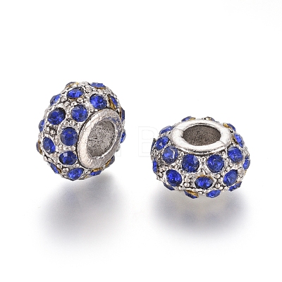 Antique Silver Plated Alloy European Beads MPDL-L029-X04-AS-1