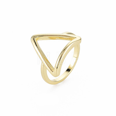 Hollow Triangle Rack Plating Alloy Wide Band Rings RJEW-Q163-015-RS-1