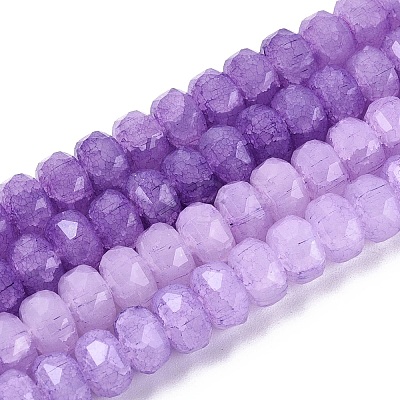 Imitation Jade Crackle Glass Beads Strands GLAA-N068-01A-A11-1