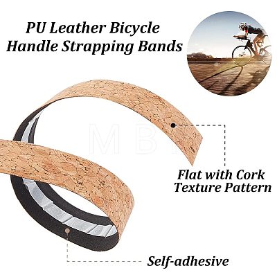 PU Leather Bicycle Handle Strapping Bands AJEW-WH0014-99-1