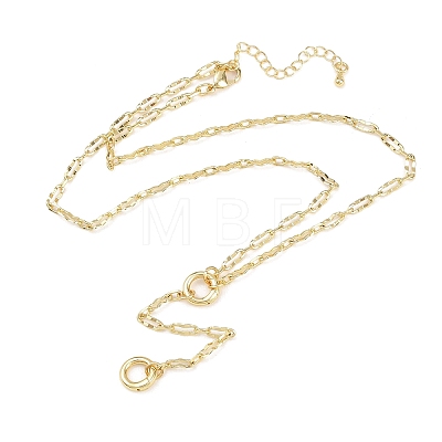 Brass Wavy Oval Link Chain Y Lariat Necklaces NJEW-H087-01G-1