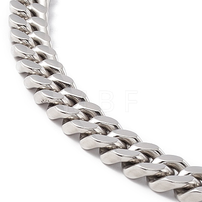 Non-Tarnish 304 Stainless Steel Curb Chains Necklace for Women NJEW-E155-08P-01-1