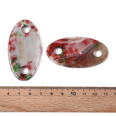 Natural Agate(Dyed & Heated) Links Connector Charms G-Q606-03-1