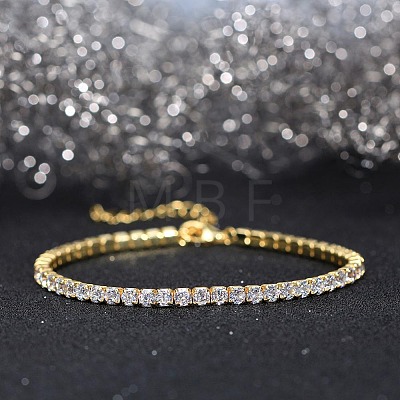 Real 14K Gold Plated 925 Sterling Silver Link Chain Bracelet BJEW-P311-01G-01-1