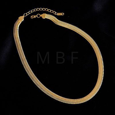 8MM 304 Stainless Steel Flat Snake Chain Necklaces WGEA08E-01-1