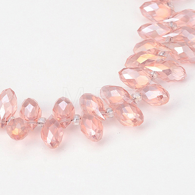 Electroplate Glass Beads Strands X-EGLA-J068-AB04-1