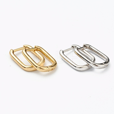 Brass Huggie Hoop Earrings EJEW-L234-025-1