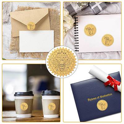 34 Sheets Self Adhesive Gold Foil Embossed Stickers DIY-WH0509-069-1