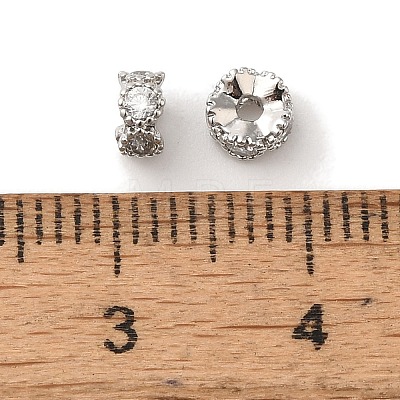 Brass Micro Pave Cubic Zirconia Beads KK-C072-22P-01-1