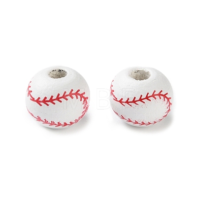 Spray Painted Wooden Beads WOOD-A029-07A-1