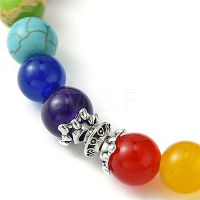 Chakra Natural & Synthetic Mixed Stone Stretch Bracelets BJEW-JB09859-03-1