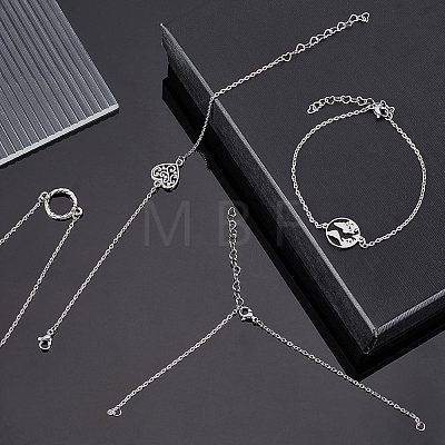 Unicraftale 12Pcs 304 Stainless Steel Box Chains/Venice Chains Bracelets Making MAK-UN0001-18-1