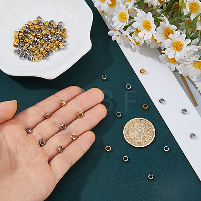 100Pcs 2 Colors Stainless Steel Beads STAS-DC0017-50-1