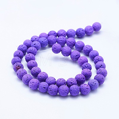 Natural Lava Rock Beads Strands G-F531-8mm-G13-1