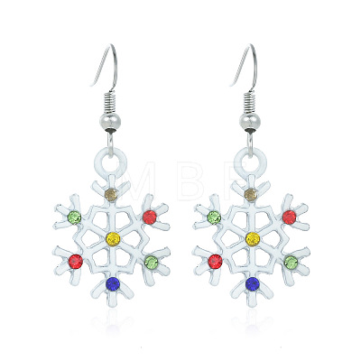 Snowflake Alloy Enamel Dangle Earrings FS-WGD9918-15-1