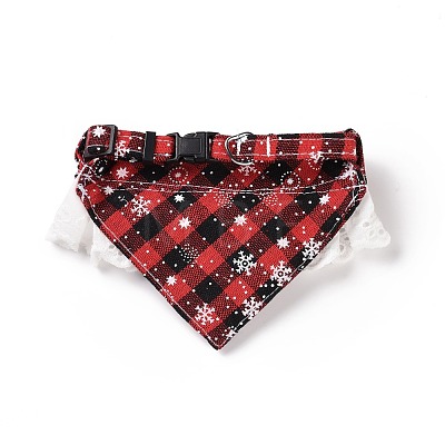 Cloth Pet's Christmas Bowknot Collar AJEW-D051-03G-1